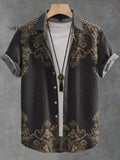 Symmetrical Upper and Lower Delicate Flower and Plant Decorative Patterns Casual Jacquard Shirt