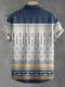 Vintage Decorative Stripes Art Print Casual Jacquard Shirt