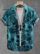 Vintage Cybernet Print Casual Jacquard Shirt