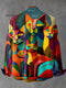 Vintage Abstract Picasso Cat Art Print 100% Cotton Long Sleeve Shirt