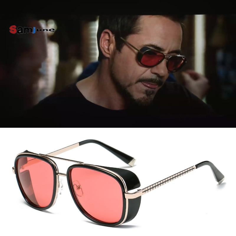 New Stylish Tony Stark Square Vintage Sunglasses For Men And Women-FunkyTradition