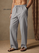 Cotton Linen Style Casual Pants