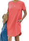 👗Women's Casual Short Sleeve T Shirt Dress Basic Dresses with Pockets