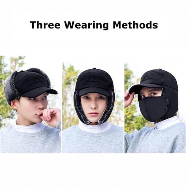 🔥BLACK FRIDAY SALE 49% OFF!🔥Men Winter Ear Flap Trapper Hat Face Mask Fur Aviator Thermal Warm Snow Ski Cap🧢❄️ - vimin