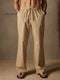 Cotton Linen Style Casual Pants