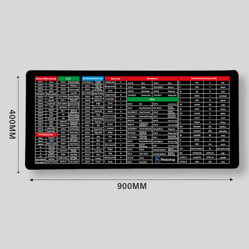 ⌨️Quick Key Super Large Anti-slip Keyboard Pad - with Office Software Shortcuts Pattern👨‍💻👩‍💻