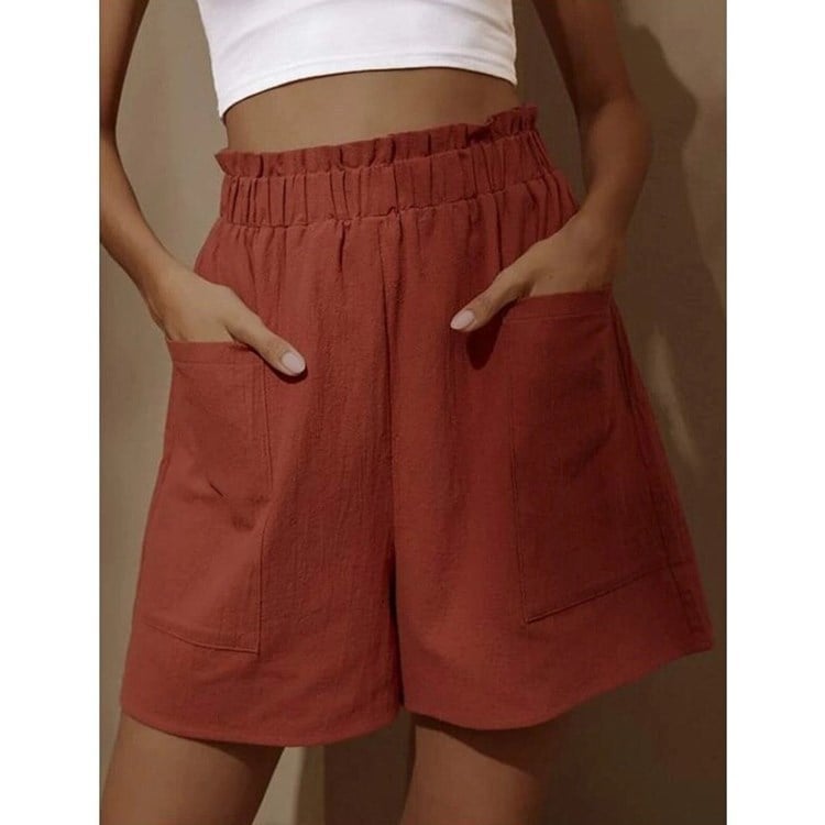 🎁Women's Cotton High Waist Pocket Fashion Casual Shorts✈️FREE SHIPPING