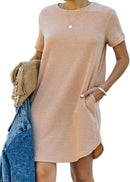 👗Women's Casual Short Sleeve T Shirt Dress Basic Dresses with Pockets