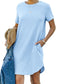 👗Women's Casual Short Sleeve T Shirt Dress Basic Dresses with Pockets