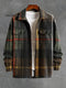 Vintage Plaid Art Print Buttoned Cardigan Sweater