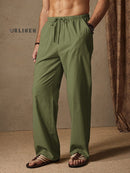 Cotton Linen Style Casual Pants