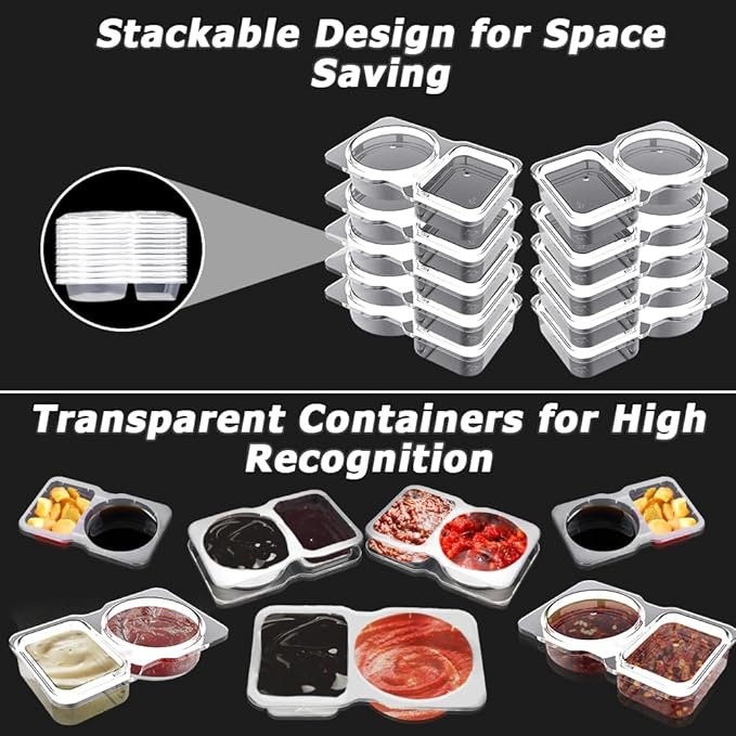 💥BUY 2 GET 2 FREE💥🥐Double Compartment Snack Containers With Lids