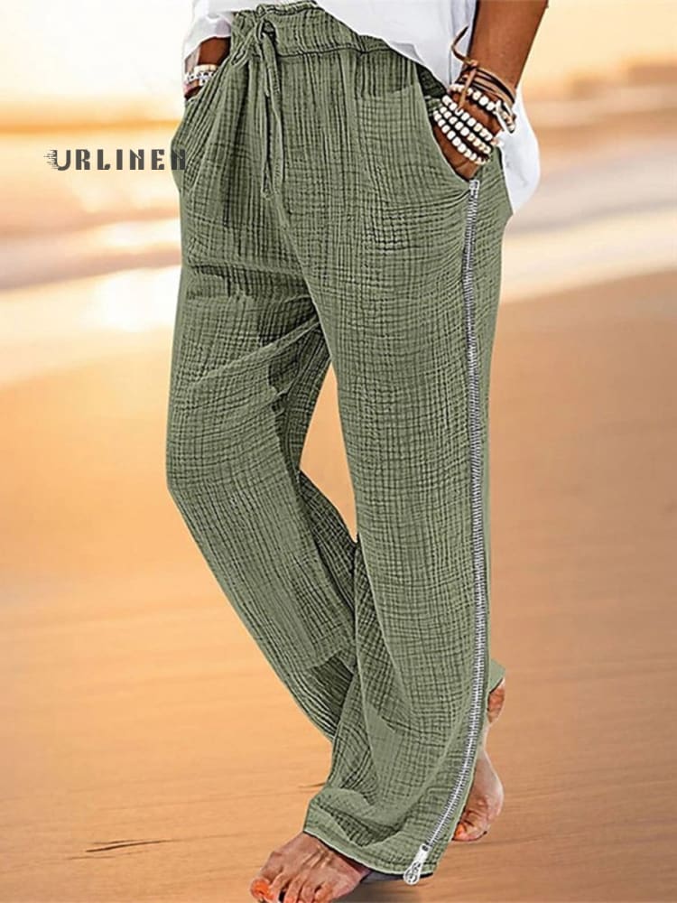 Men's Cotton and Linen Beach Pants