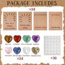 💓24 Pack Valentines Cards with Heart-Shape Crystals