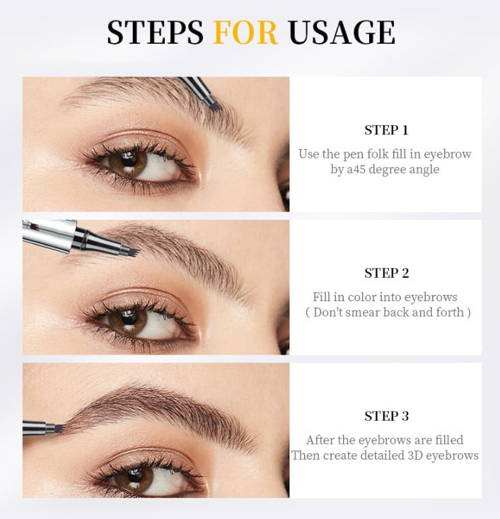 🔥Buy 1 Free 1🔥3D Waterproof Microblading Eyebrow Pen 4 Fork Tip Tattoo Pencil✈️Buy 2 Get Free Shipping