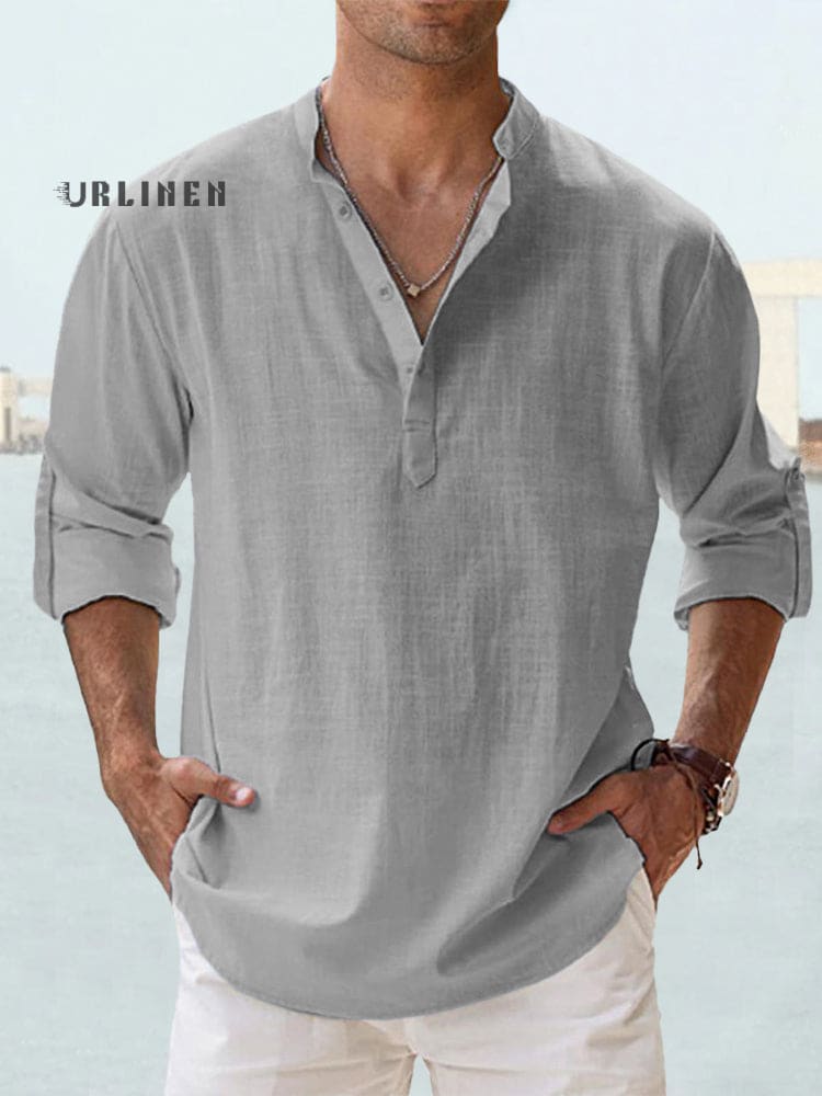 Cotton Linen Casual Long Sleeve Shirt