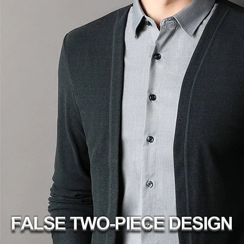 🔥Men's fake two-piece shirt collar knitted cardigan👔✨49% OFF!