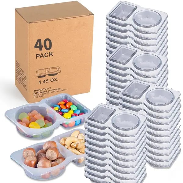 💥BUY 2 GET 2 FREE💥🥐Double Compartment Snack Containers With Lids