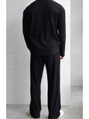 Men's Casual Long-sleeved Shirt and Trousers Suit