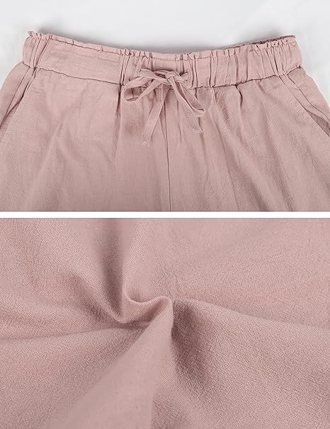 🔥Plus Size Solid Color Elastic Waist Loose Cropped Trousers