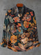 Vintage Flower Art Print Casual 100% Cotton Shirt