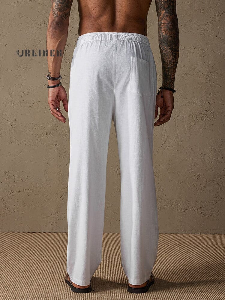 Casual Loose Fit Cotton Linen Straight Pants