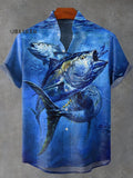 Vintage Fish Tuna Art Vintage Print Casual 100% Cotton Shirt