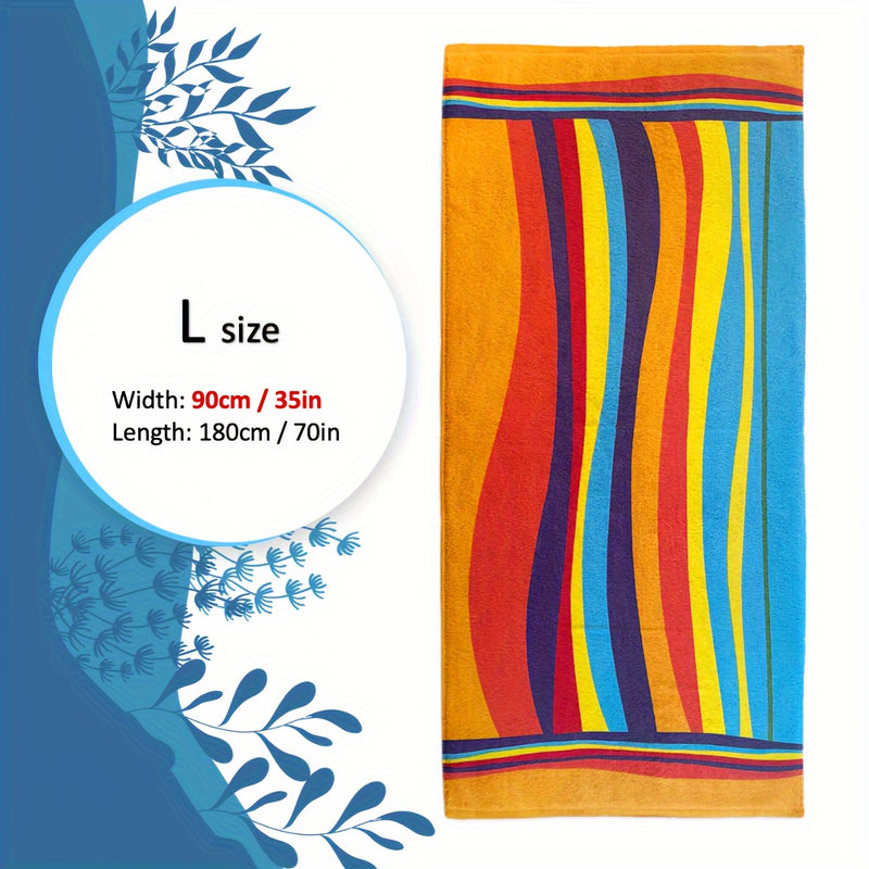 Extra Large Striped Beach Towel - Ultra-Soft Microfiber, Quick-Dry & Sand-Free, Perfect for Travel, Yoga, Camping & Swimming - Machine Washable, Beach Towel