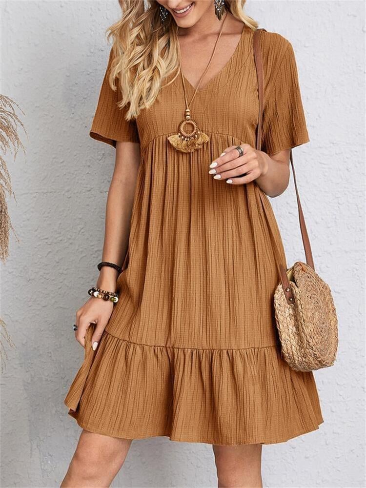 🔥Hot Sale 50% OFF💝Retro V-neck Loose Casual Dress