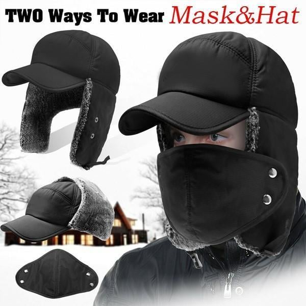 🔥BLACK FRIDAY SALE 49% OFF!🔥Men Winter Ear Flap Trapper Hat Face Mask Fur Aviator Thermal Warm Snow Ski Cap🧢❄️ - vimin