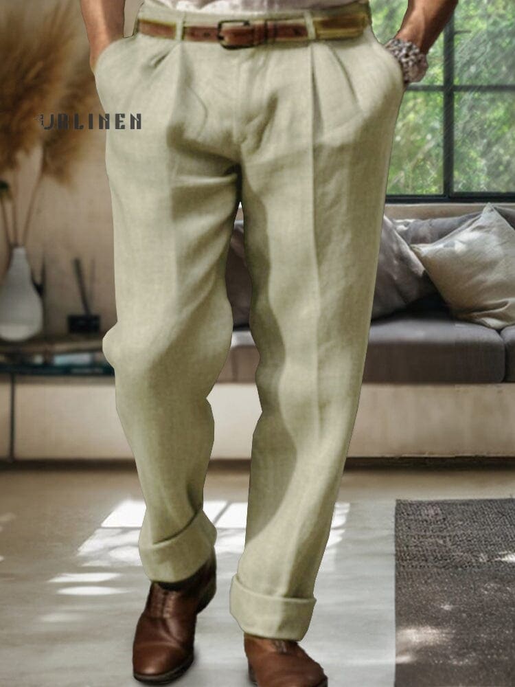 Soft Straight-Leg Cotton Linen Pants