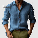 Men's Vintage Cotton Linen Long Sleeve Shirt