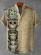 Funny Animals Owl Art Vintage Print Casual 100% Cotton Shirt