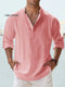 Cotton Linen Casual Long Sleeve Shirt