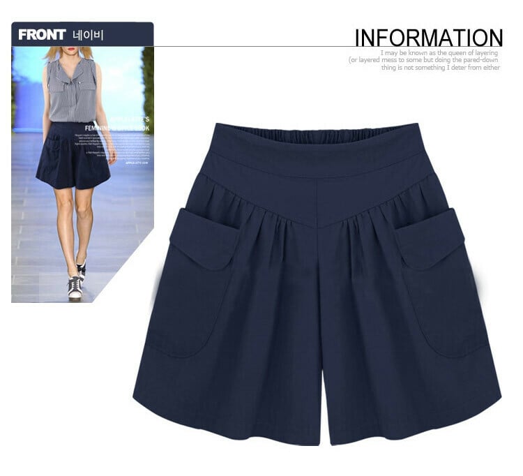 Women Beach Casual Hot Shorts with Elastic Waistband