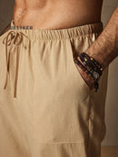 Cotton Linen Style Casual Pants