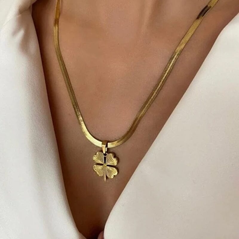 🔥Hot Sale🔥Gold Plated Lucky Clover Necklace