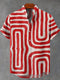 Abstract Art Red Lines Decorative Pattern Casual 100% Cotton Shirt