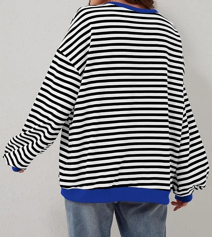 🎁Hot Sale🔥Women's Stripes Color Block Sweatshirts