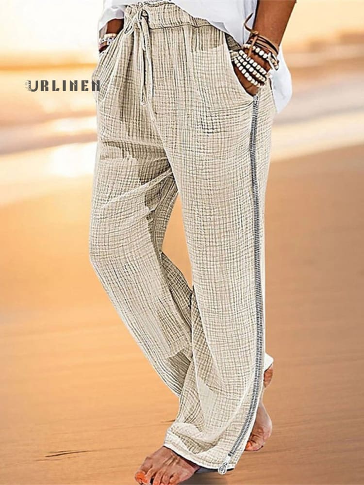 Men's Cotton and Linen Beach Pants