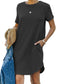 👗Women's Casual Short Sleeve T Shirt Dress Basic Dresses with Pockets