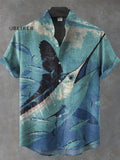 Vintage Deep Sea Fish Art Print Casual 100% Cotton Shirt