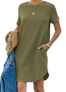 👗Women's Casual Short Sleeve T Shirt Dress Basic Dresses with Pockets