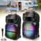 Portable Wireless Trolley Speaker with LED DJ Lights, Microphone & Wheels