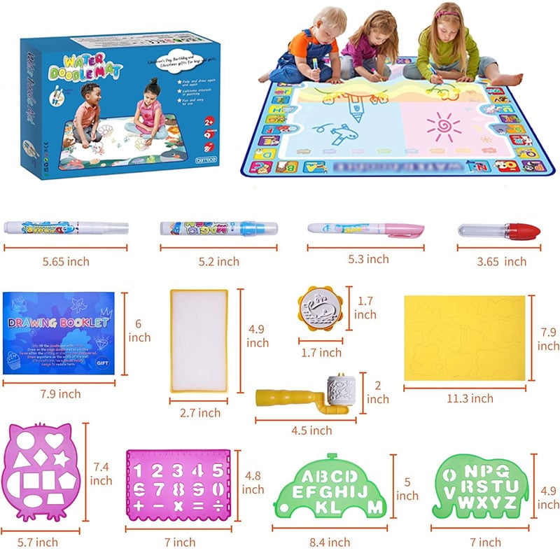 Water Doodle Mat .Aqua Painting Drawing Mat Mess Free Learning Toy Mat