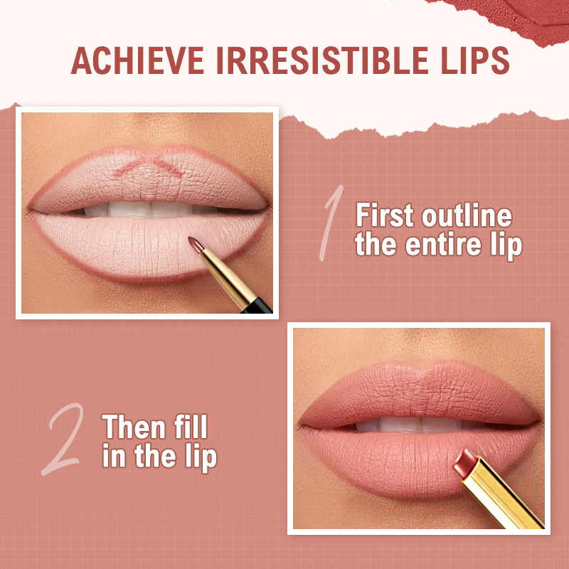 💄2-in-1 Waterproof Lipstick Lip Liner🌟Buy More Save More