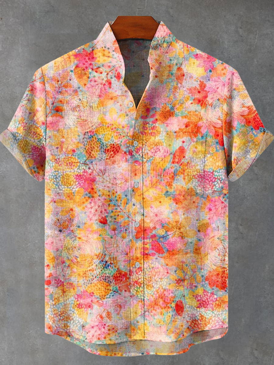 Flowers Floral Vintage Print Casual 100% Cotton Shirt