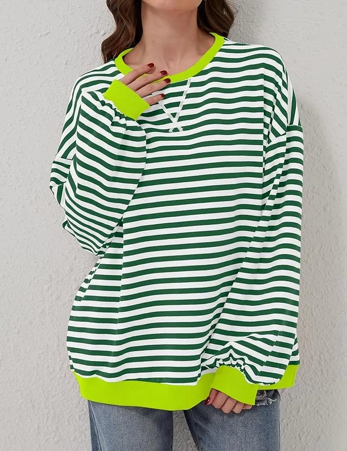 🎁Hot Sale🔥Women's Stripes Color Block Sweatshirts