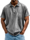 Men's Vintage Washed And Distressed Pure Cotton Lapel Short-sleeved Polo Shirt