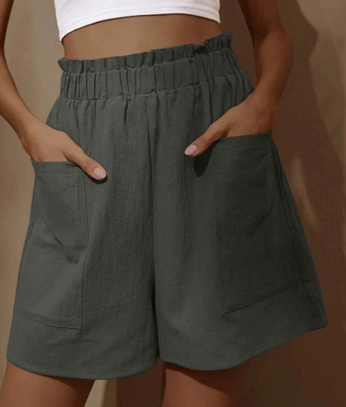 🎁Women's Cotton High Waist Pocket Fashion Casual Shorts✈️FREE SHIPPING